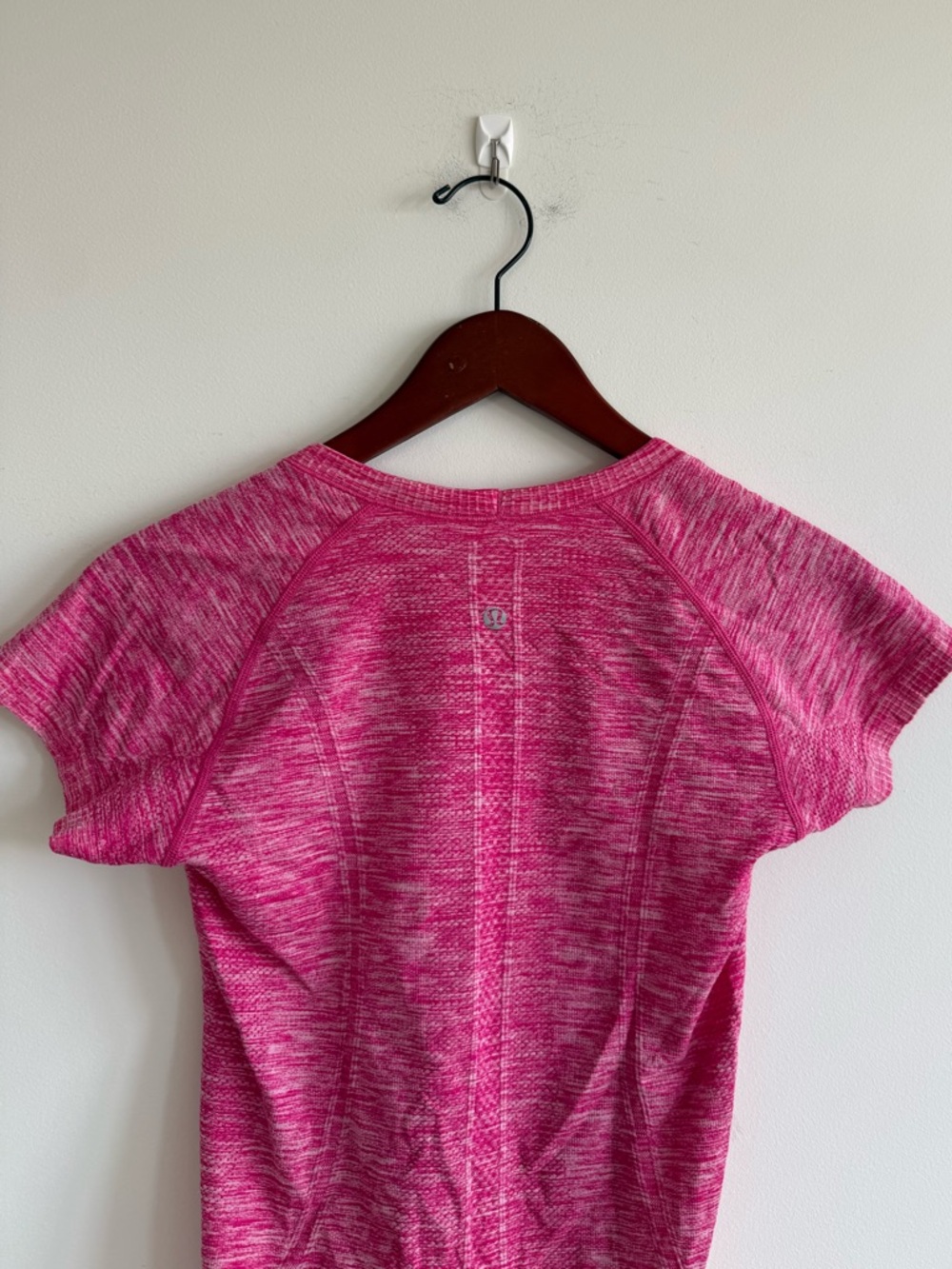 Lululemon athletica Heathered Pink Short Sleeve Performance Top
